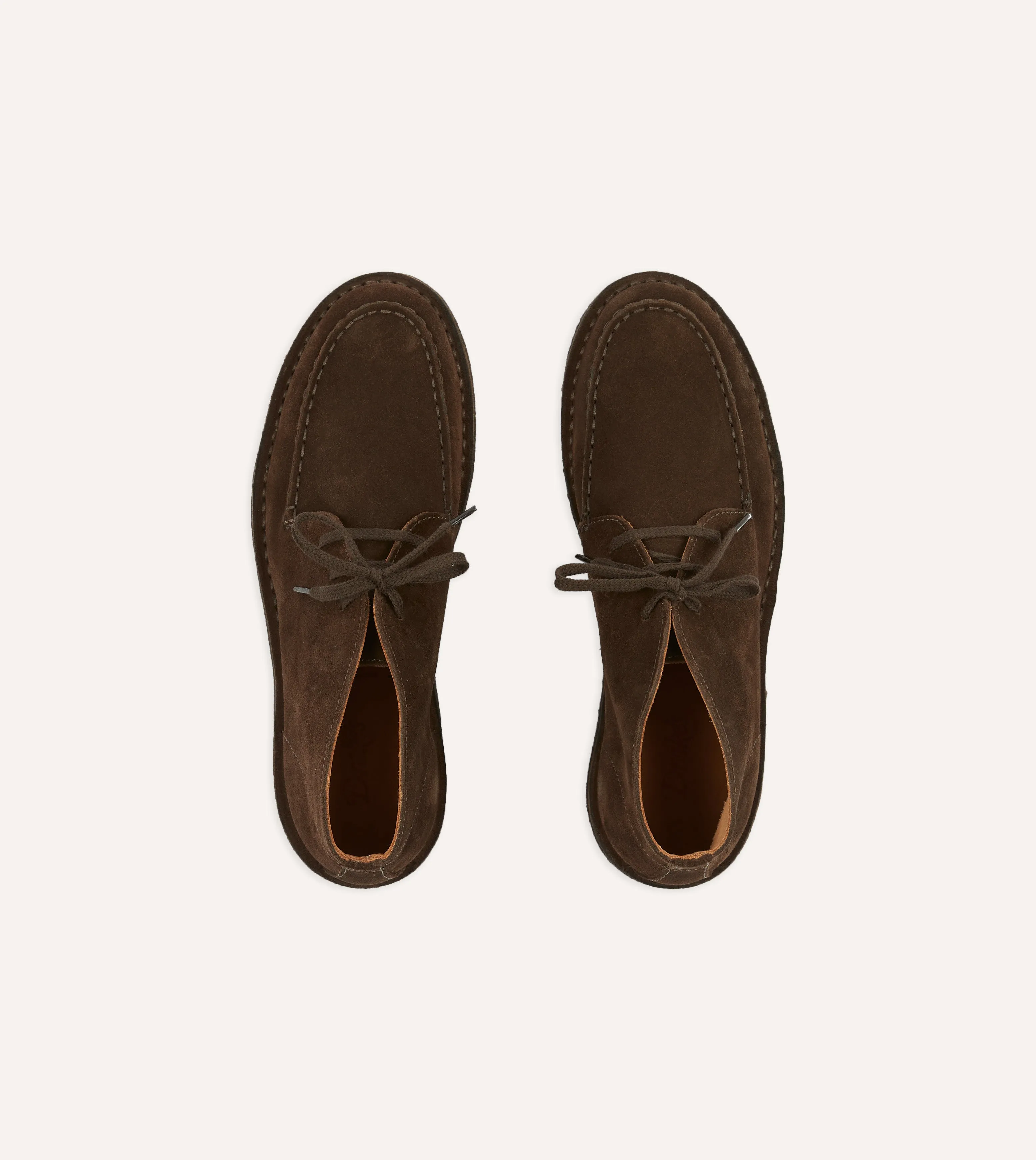 Metal Accents Vintage Look Crosby Moc-Toe Chukka Boot Brown Suede