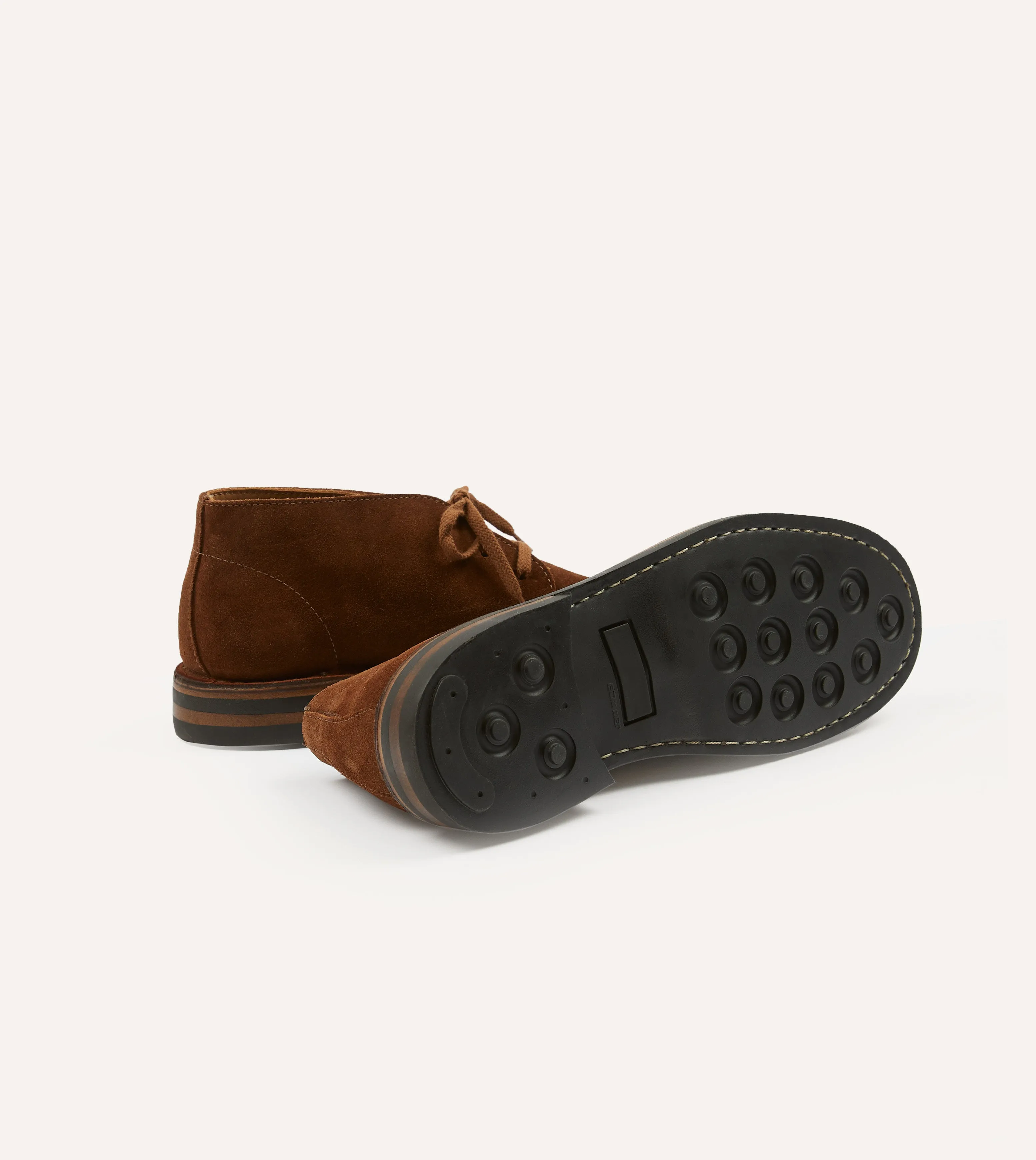 Comfort Fit Elastic Material Crosby Moc-Toe Chukka Boot Light Brown Roughout Suede with Rubber Sole