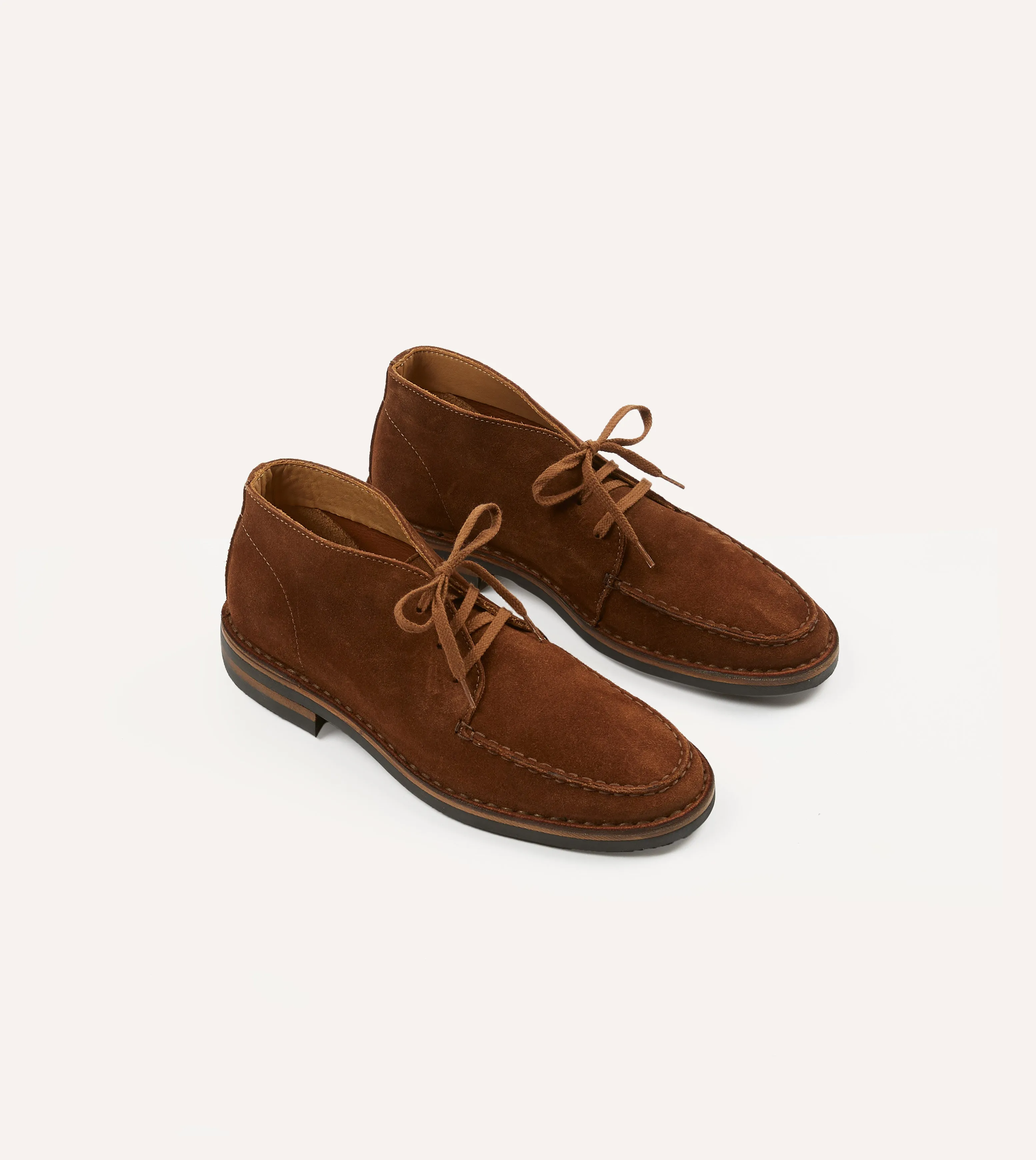 Light Shade High Quality Crosby Moc-Toe Chukka Boot Light Brown Roughout Suede with Rubber Sole
