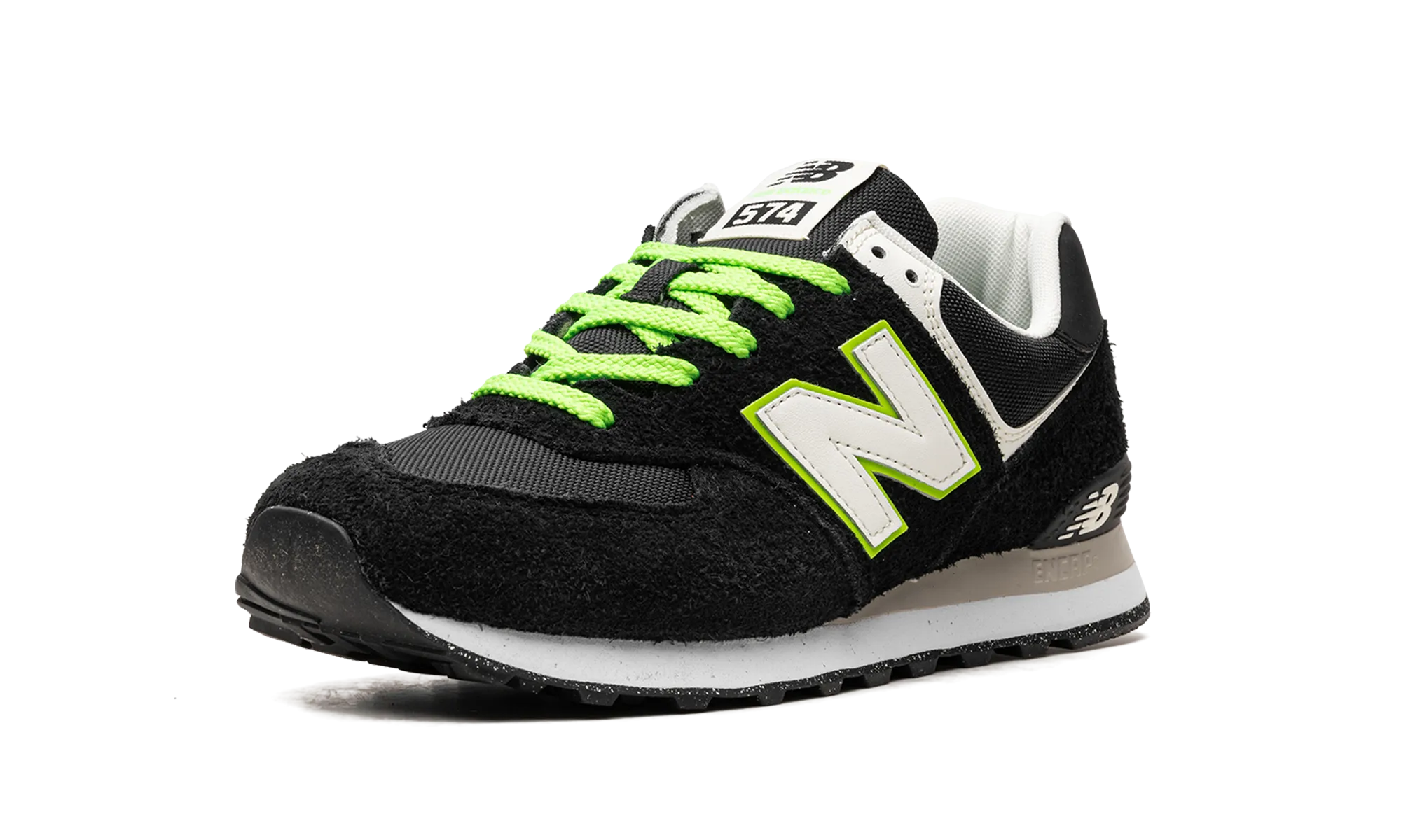 574 "Black White Green" Lightweight Outsole