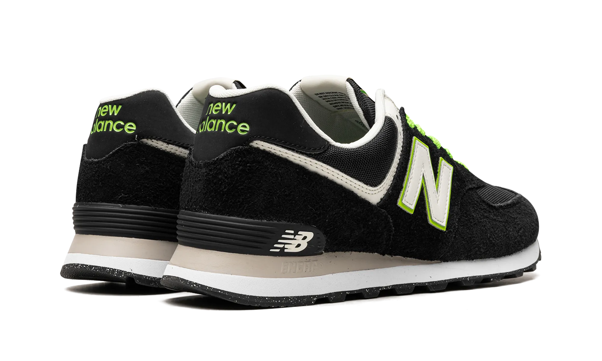 574 "Black White Green" logo - printed shoes pointed - toe shoes