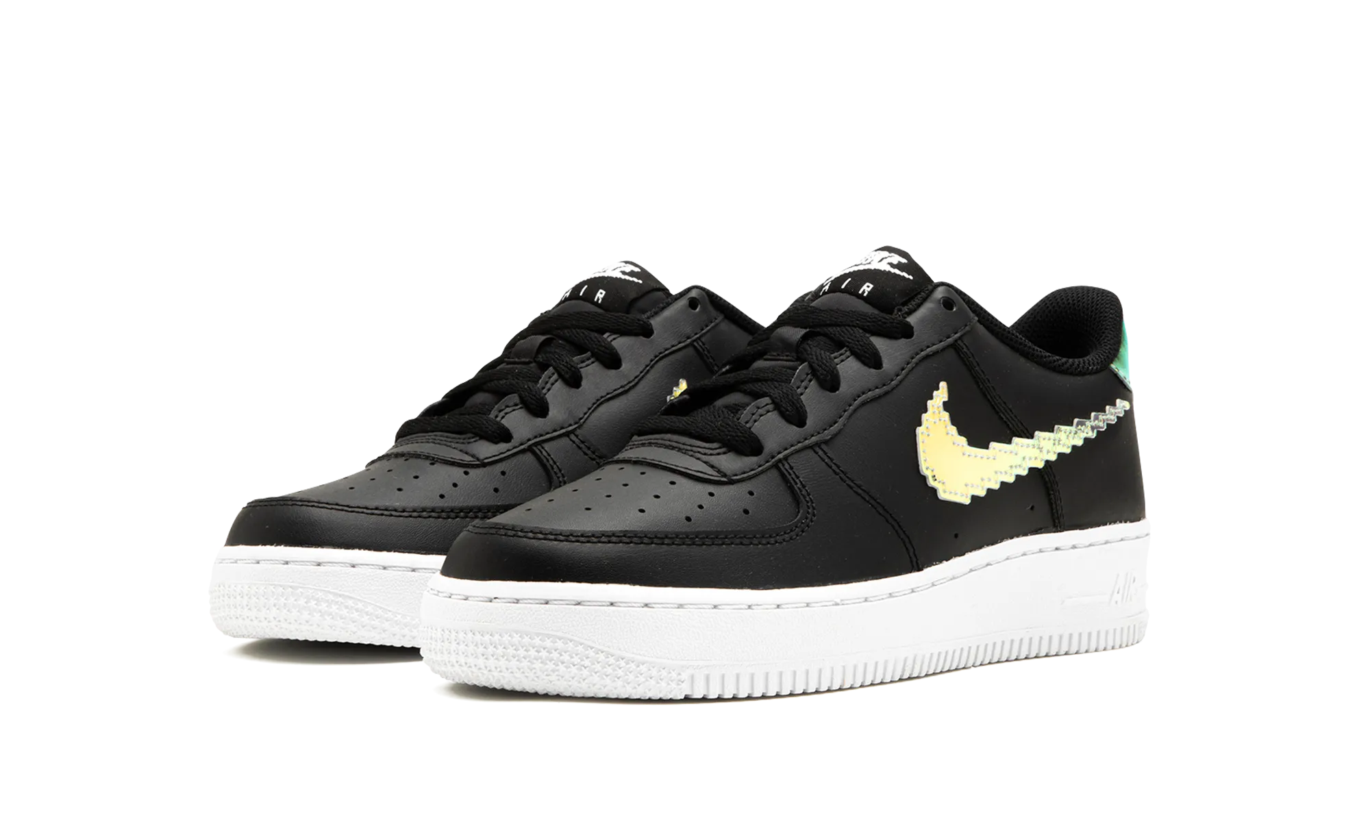 Air Force 1 Low LV8 GS "Digital Swoosh - Black" Durable Lacing System