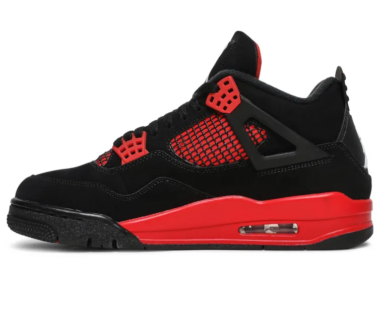 Men's Nike Air Jordan 4 Retro (Red Thunder) Premium Technology