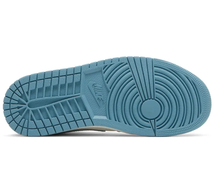 Women's Nike Air Jordan 1 Mid UNC (Sail/Blue) Hybrid Wear Microperforated Ventilation