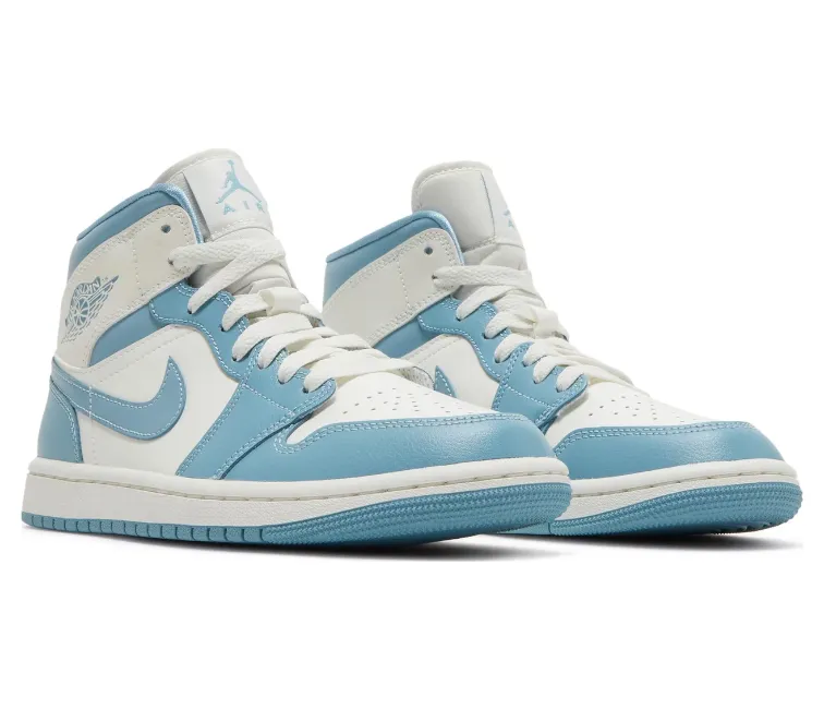 Neutral Fit Fit Boost Women's Nike Air Jordan 1 Mid UNC (Sail/Blue)