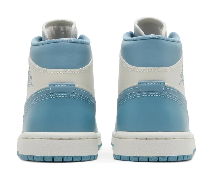 urban vibe Women's Nike Air Jordan 1 Mid UNC (Sail/Blue)
