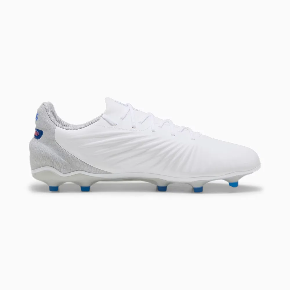 Puma King Match FG/AG Footbal Boots (White/Bluemazing/Light Grey) Spring Days