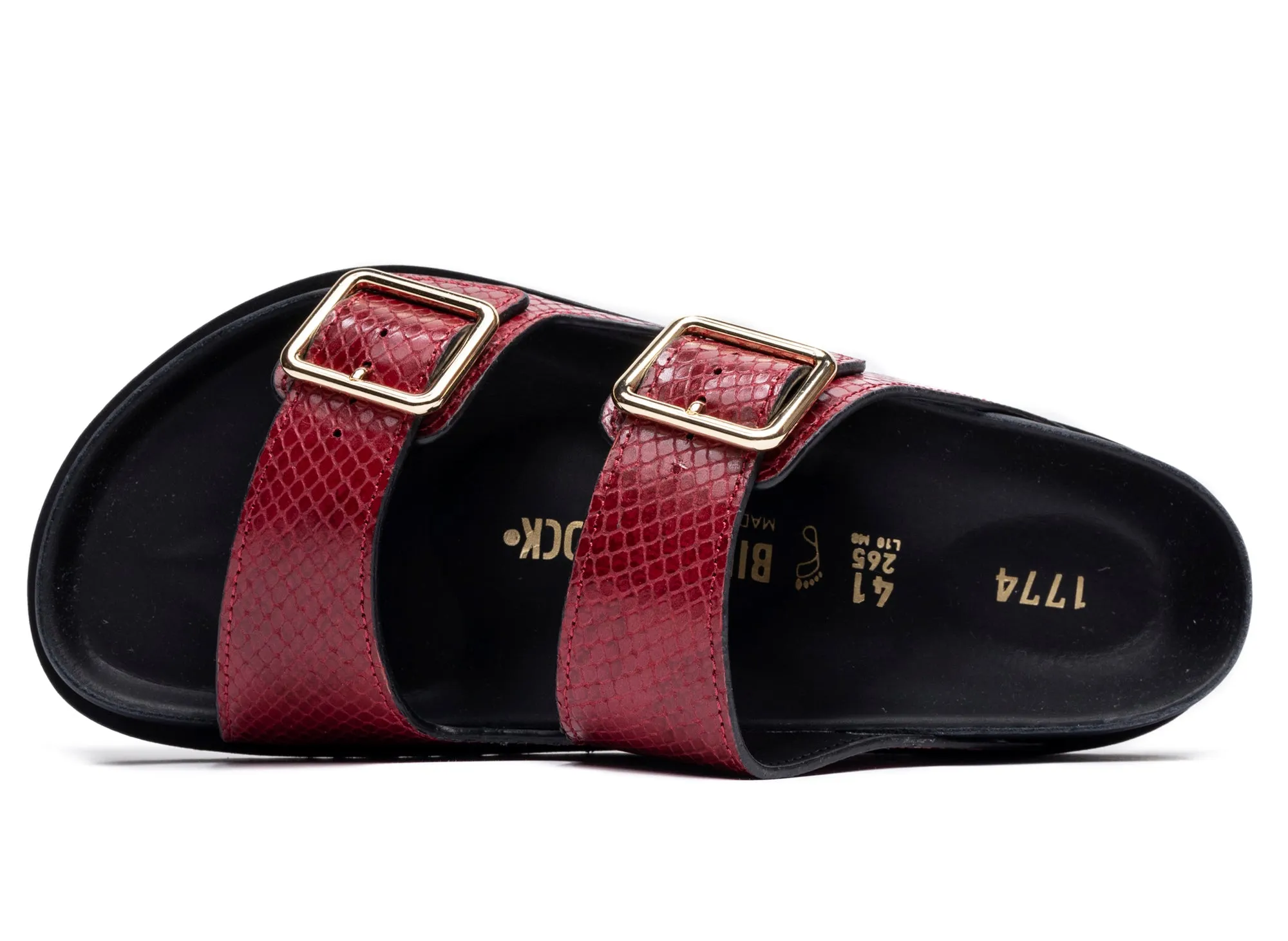 Birkenstock Arizona Lined 1774 in Black/Red Street Cool