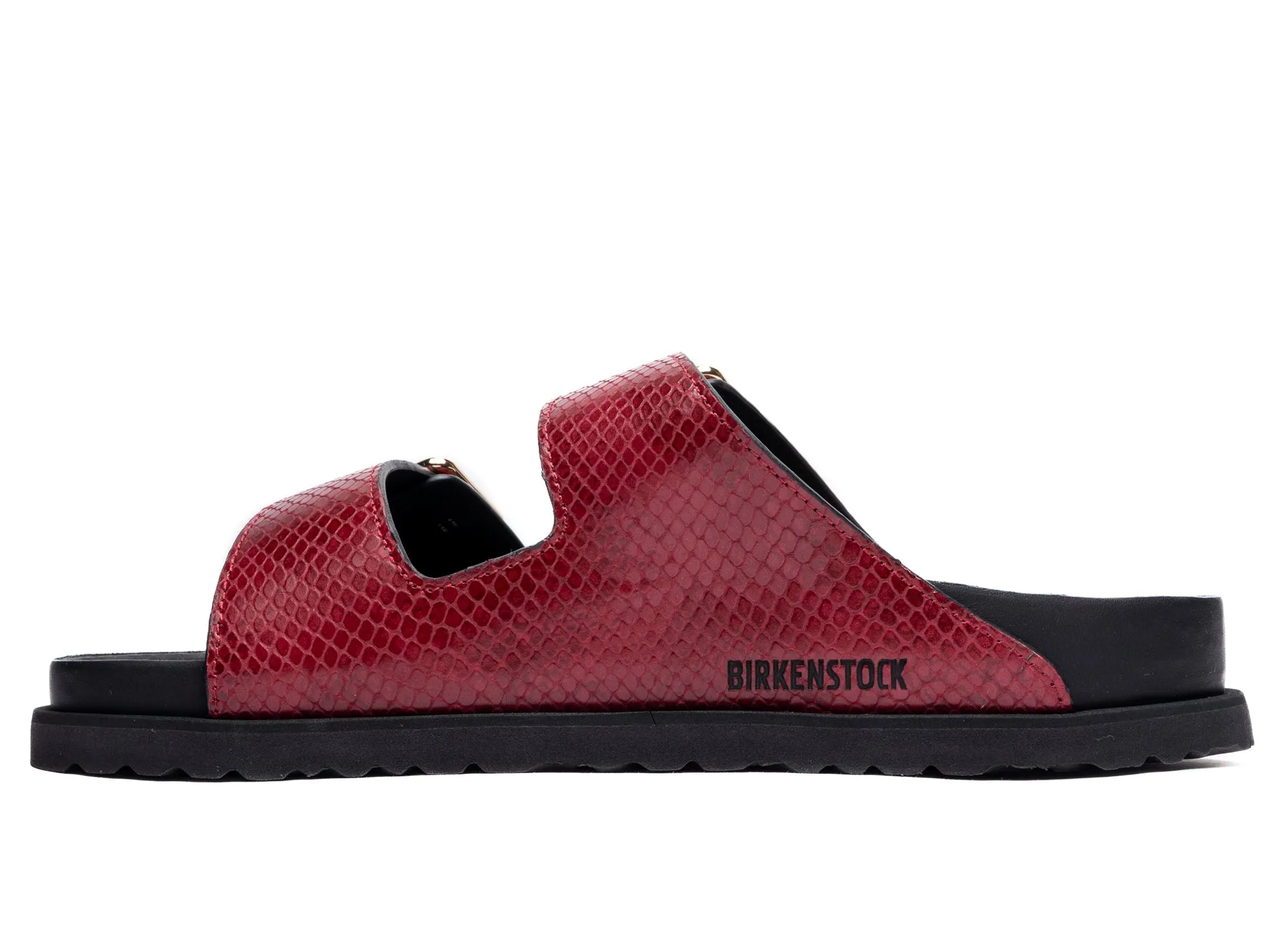 Birkenstock Arizona Lined 1774 in Black/Red Power Flow Bright Gold