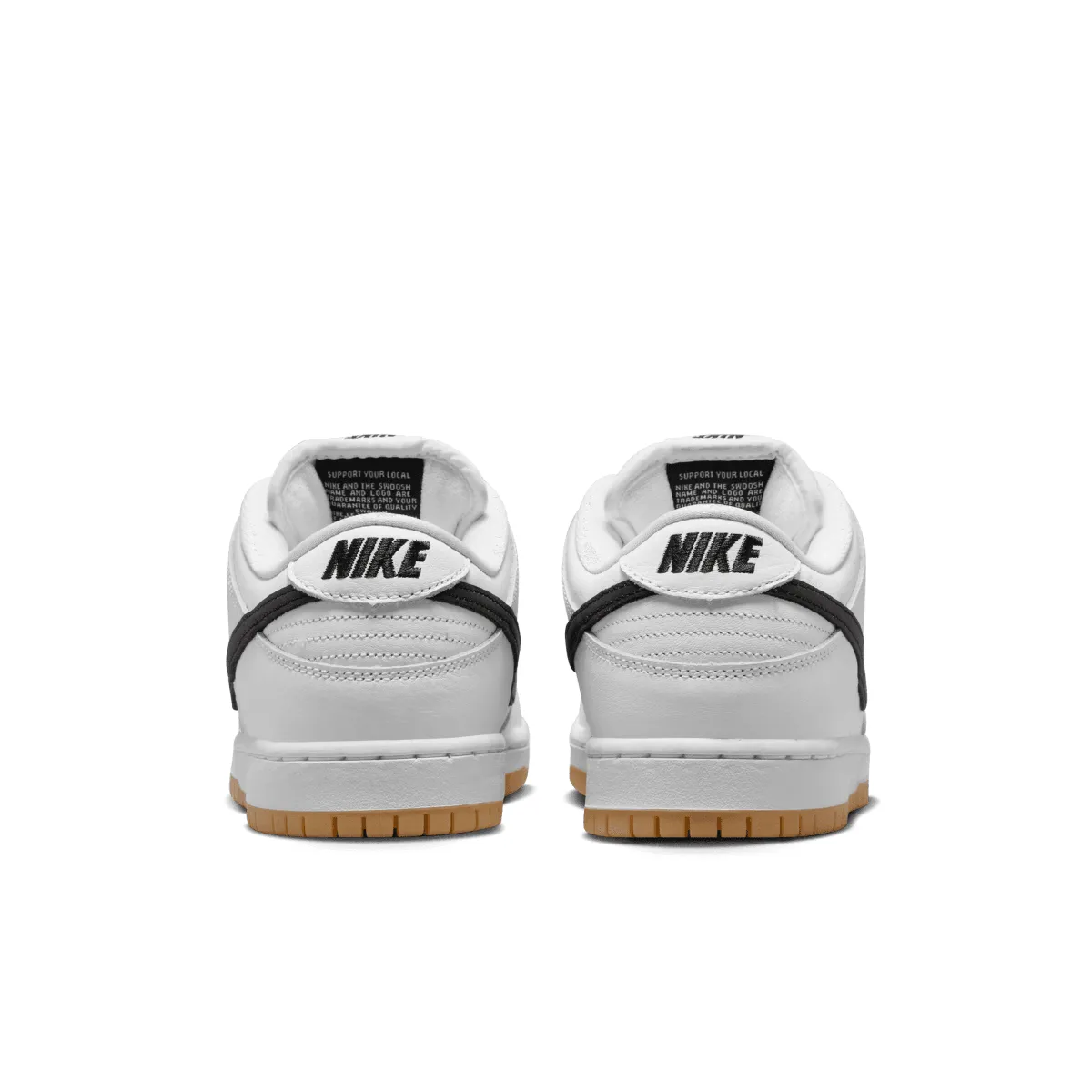 SB Dunk Low Pro 'White Black Gum' Lightweight Cushioning