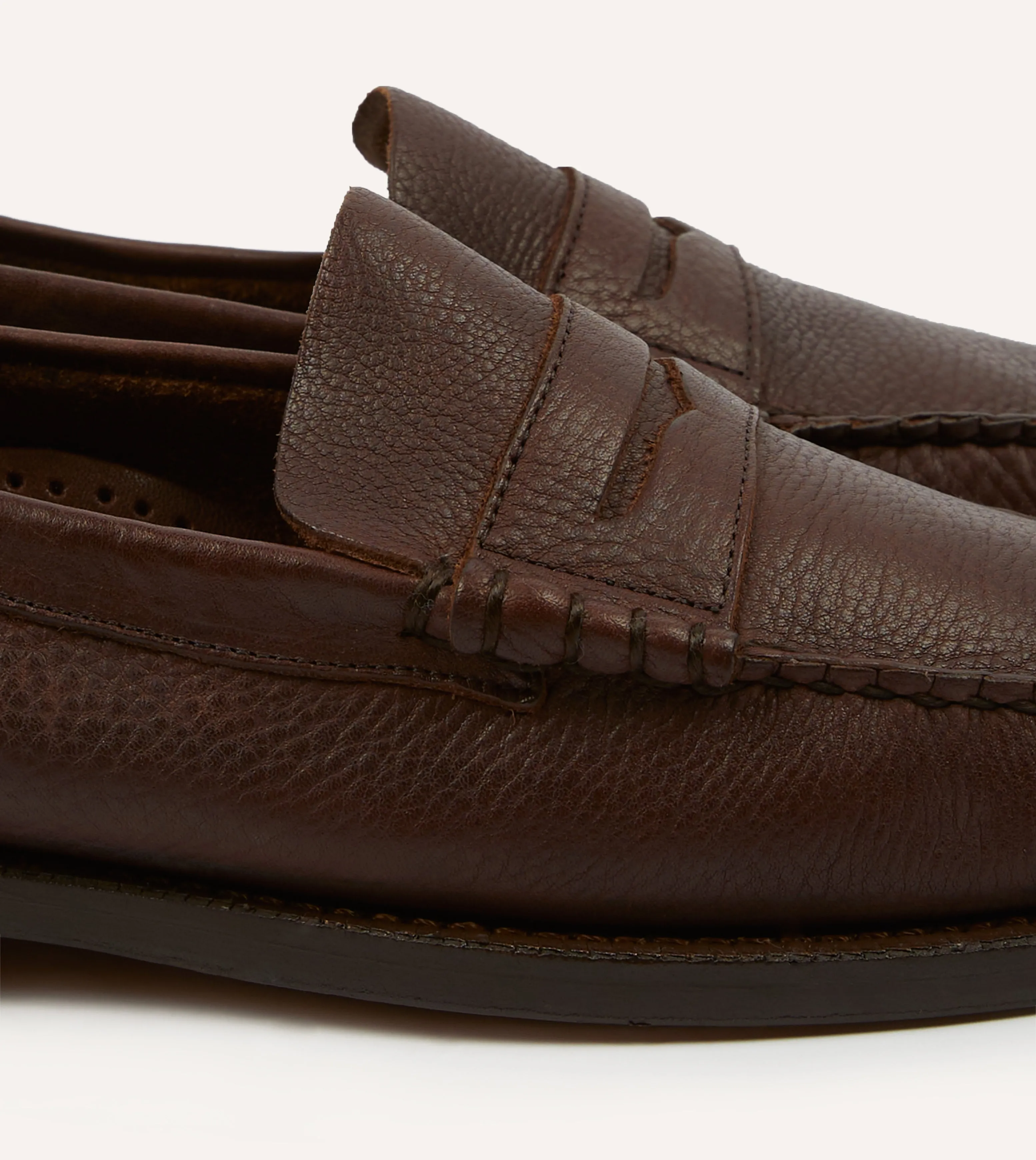 Smart Shoes Drake's by Sebago Citysides Dan Bison Leather Loafer