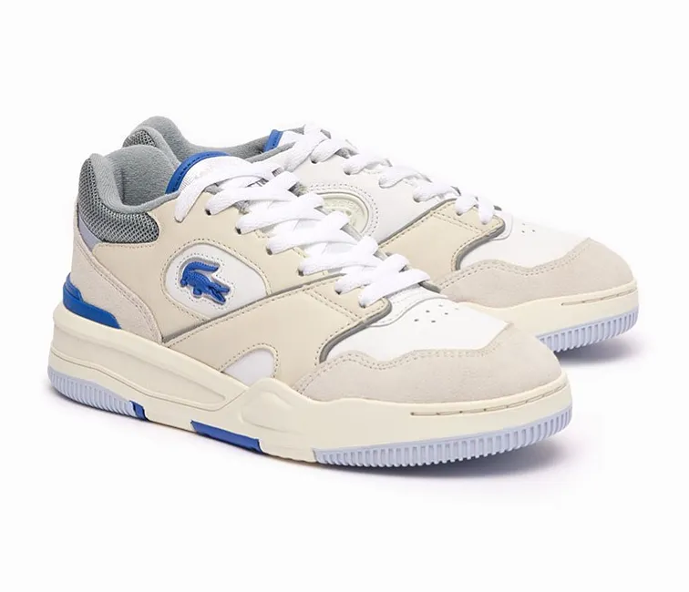 Women??s Lacoste Lineshot 124 1 SFA (White/Blue) Unique grip Comfort Midsoles