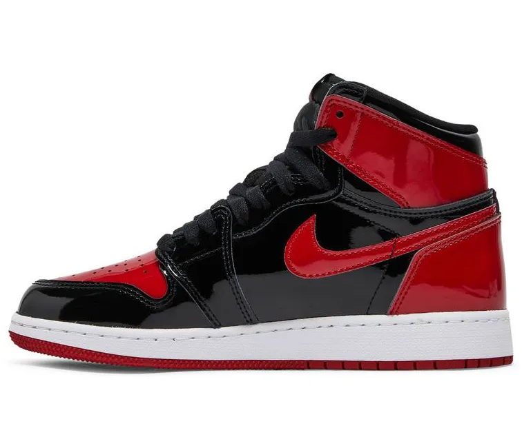 Recycled Synthetic Fabric Active Cushion GS Nike Air Jordan 1 Retro High OG (Patent Bred)