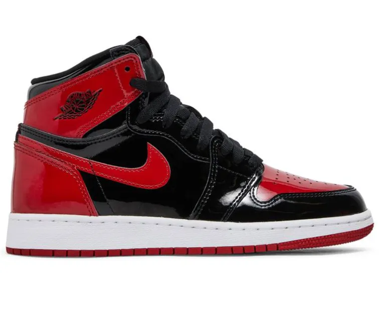 GS Nike Air Jordan 1 Retro High OG (Patent Bred) Easy on