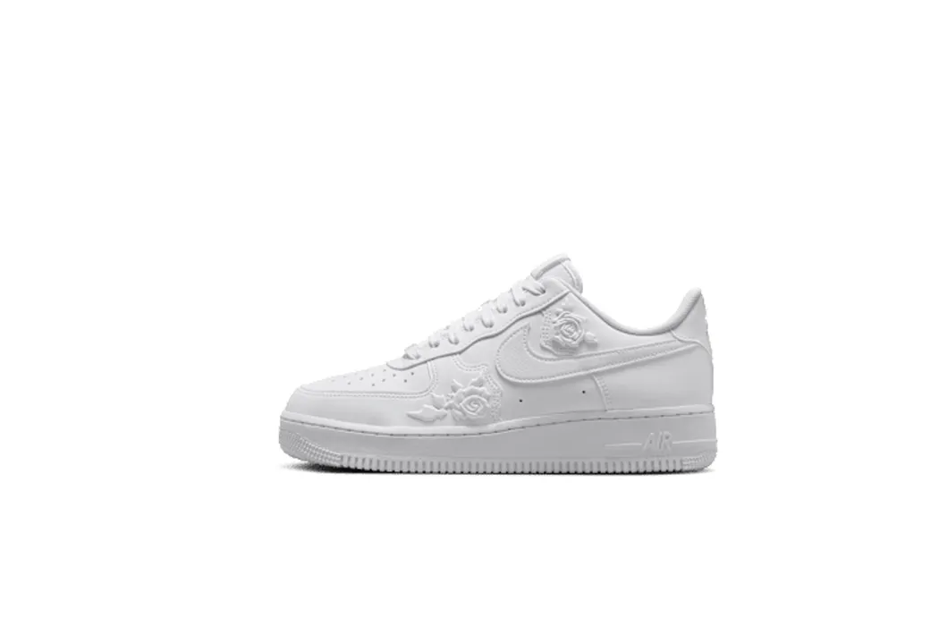 Women's Nike Air Force 1 '07 'White Roses' Compression Molded TPU Water Resistant Lining