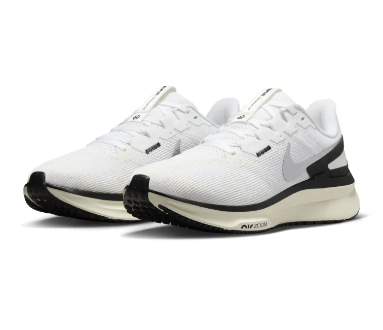 Wide Support Womens Nike Air Zoom Structure 25 (White/Black-Coconut Milk)