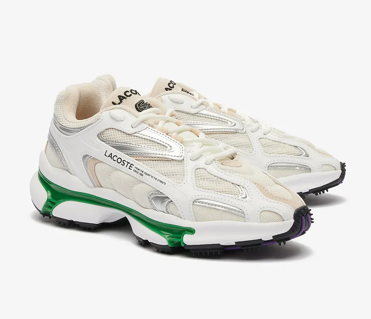 Men's Lacoste L003 2K24 124 1 SMA (White/Green) Comfortable fit Snug Ankle Hugger