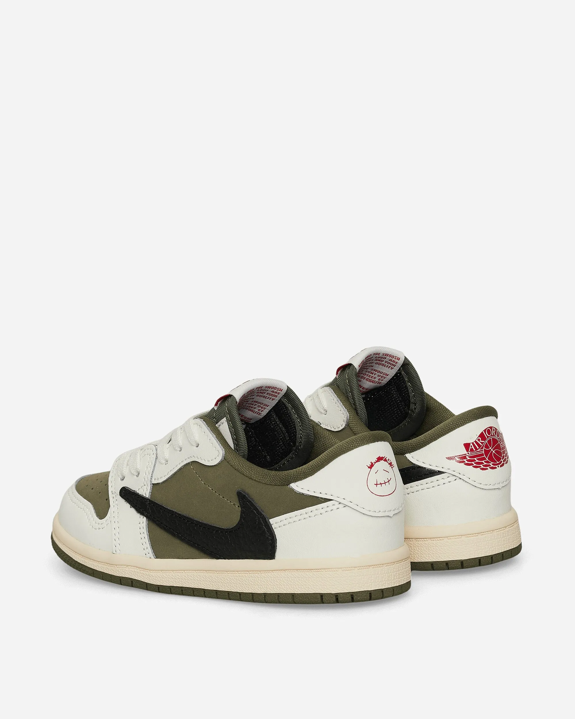 Travis Scott Air Jordan 1 Low (TD) Sneakers Medium Olive Foot Support Smooth Outsole