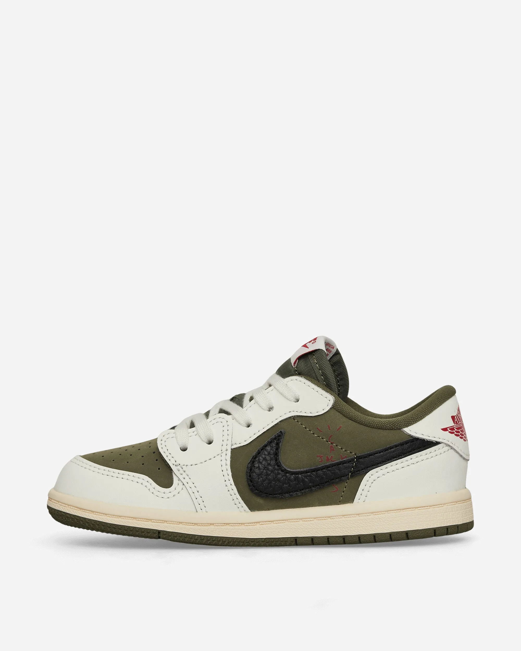 Travel Essential Travis Scott Air Jordan 1 Low (TD) Sneakers Medium Olive