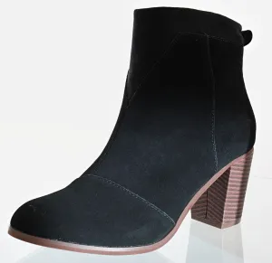 Toms Women Mid Block Ankle Booties Lunata Slip On Design