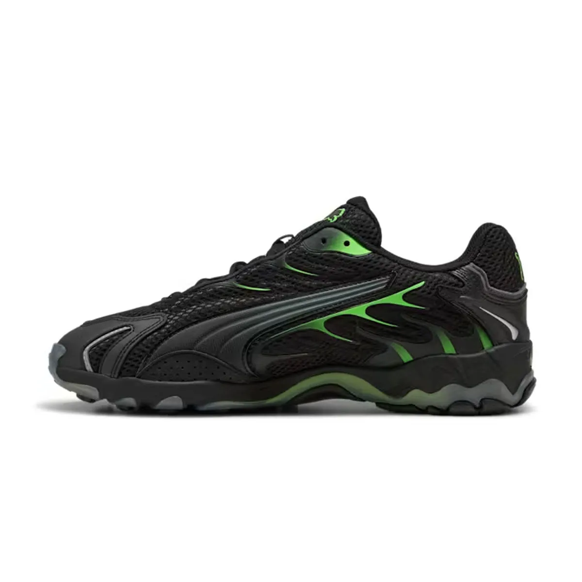Inhale 'Black Green Glare' Leather Sole