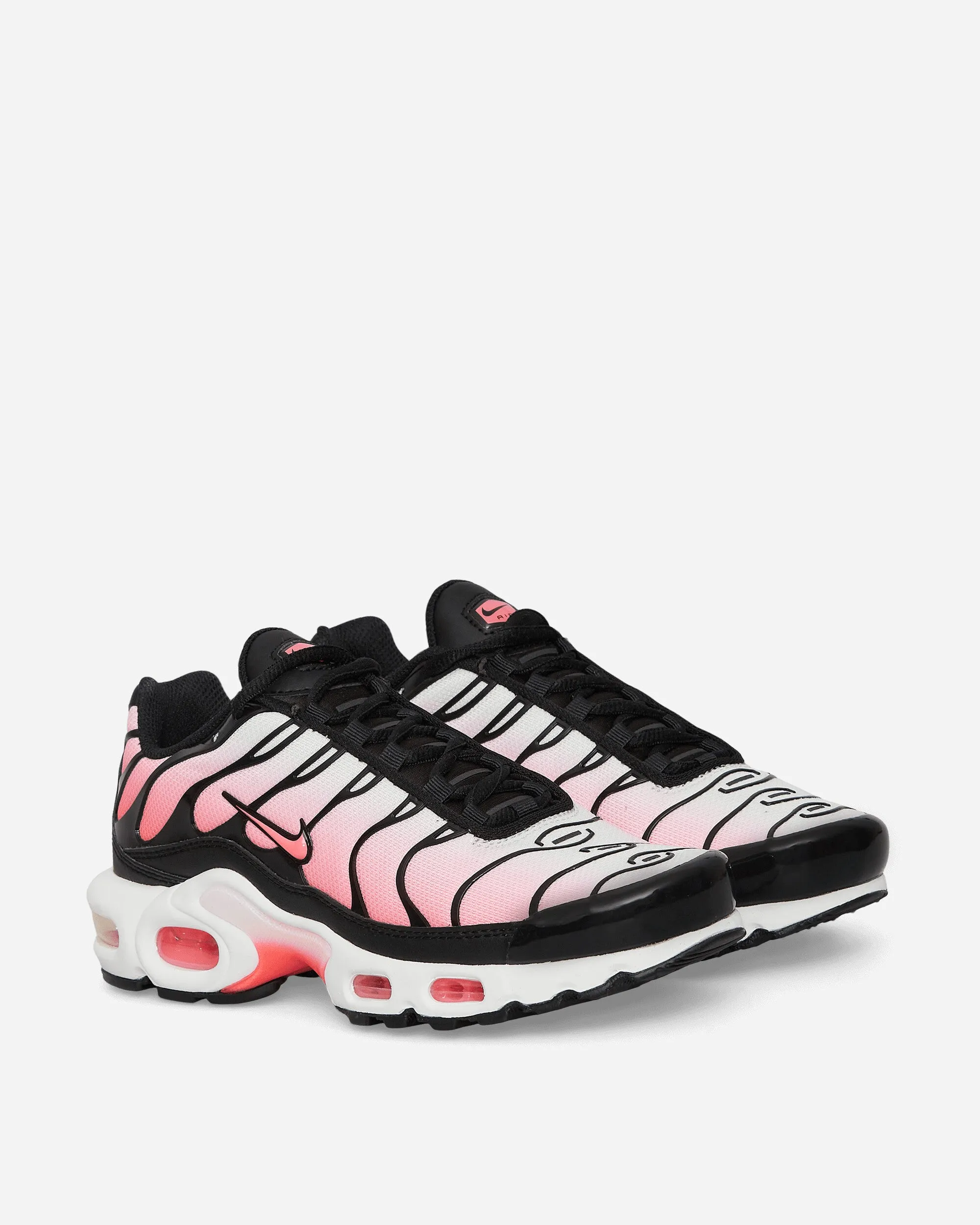 Women's Air Max Plus Sneakers Black / Hot Punch Cushion Layer All weather