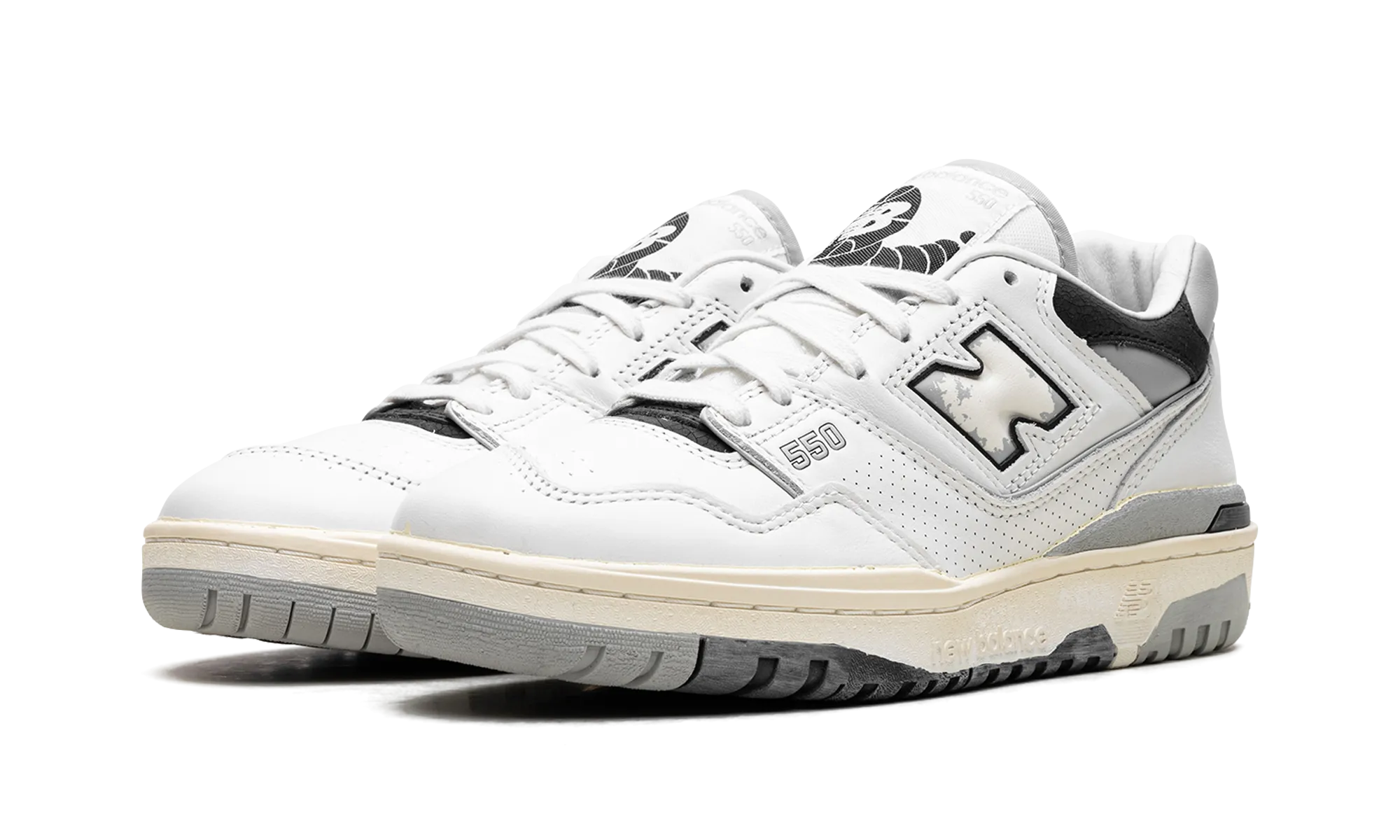 550 "VINTAGE WHITE BLACK" hard - wearing shoes Comfort Topline