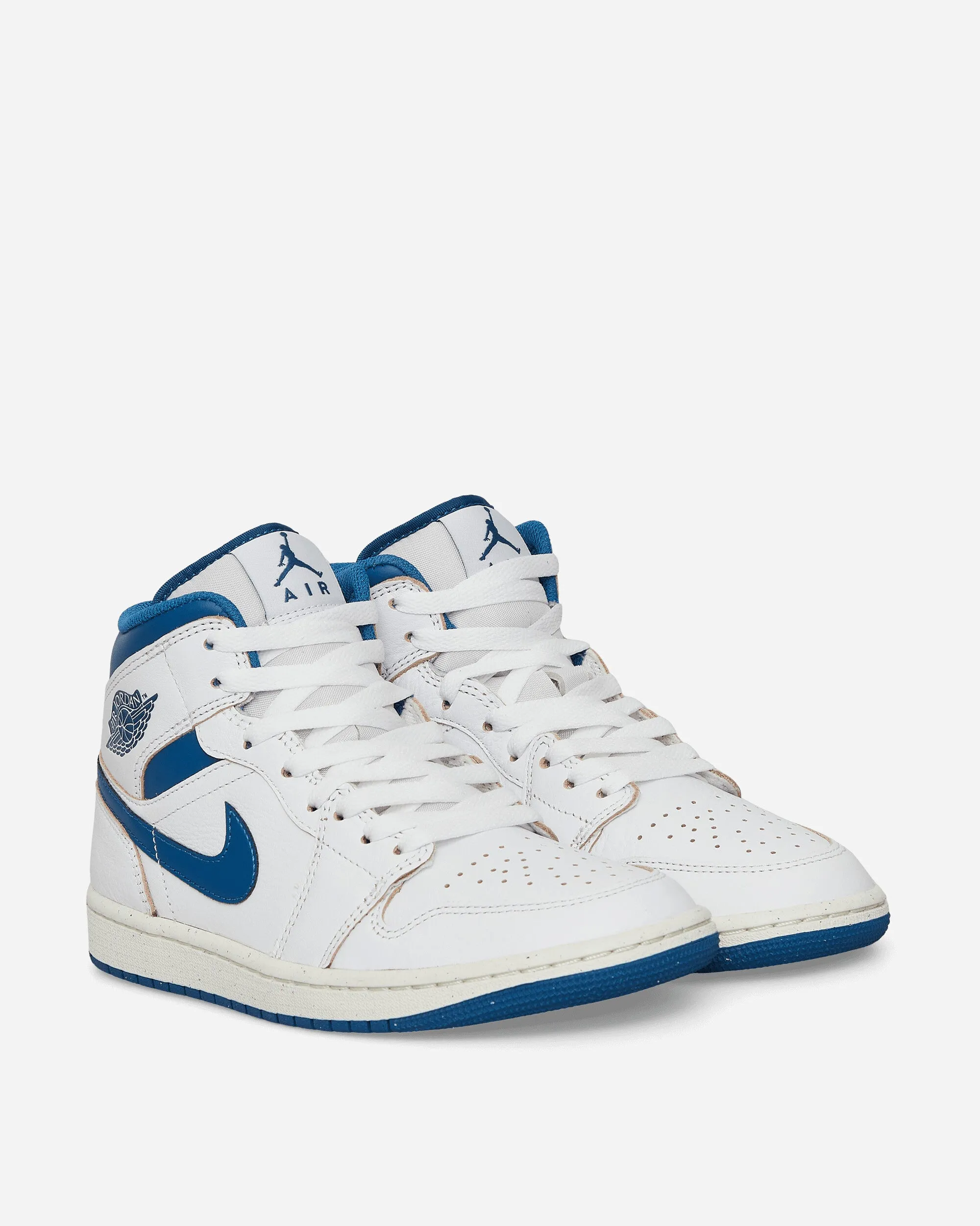 Air Jordan 1 Mid SE Sneakers White / Industrial Blue Slip Resistant Compound Stable Landing