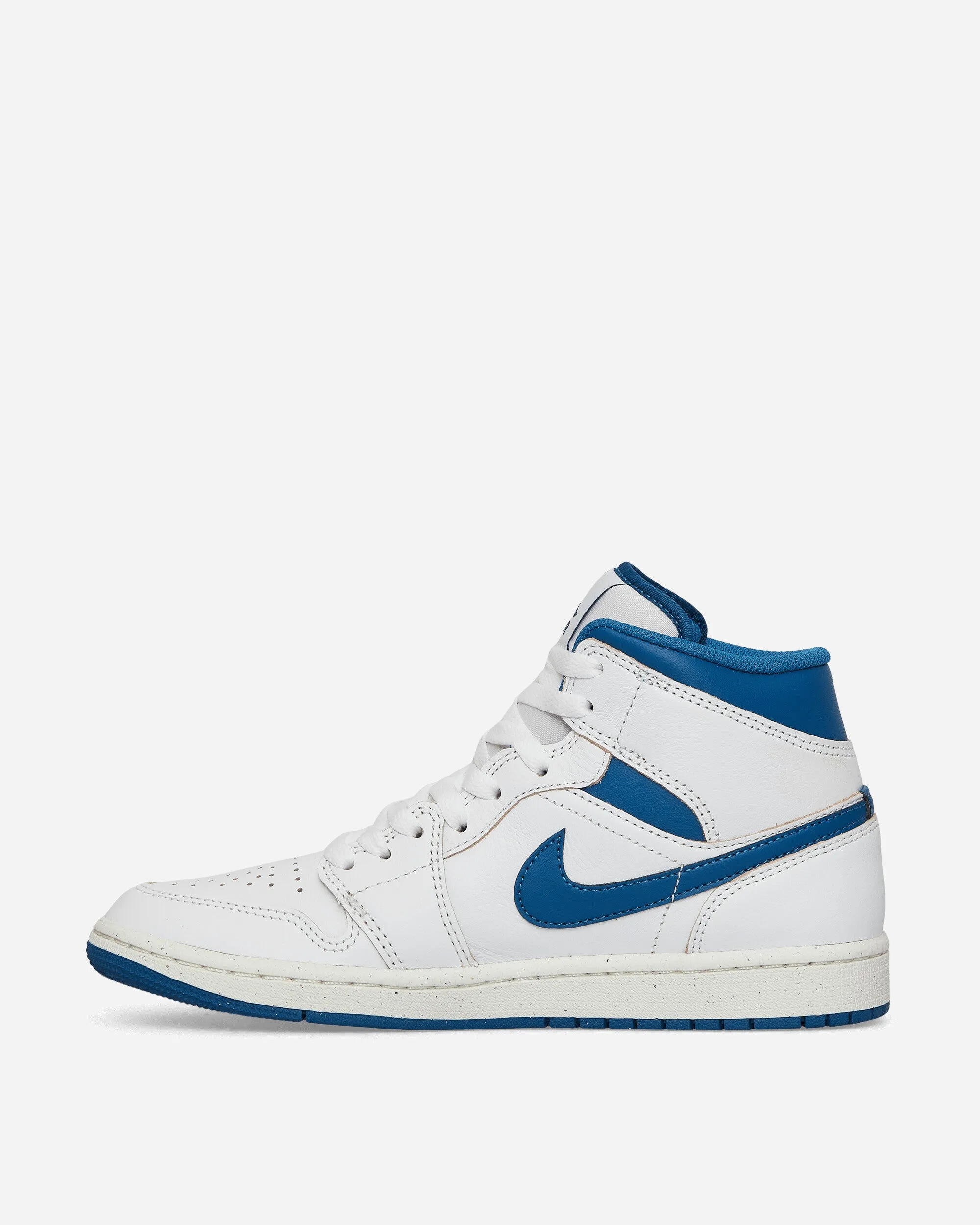 Air Jordan 1 Mid SE Sneakers White / Industrial Blue Walk Friendly Slip Resistant Grooves