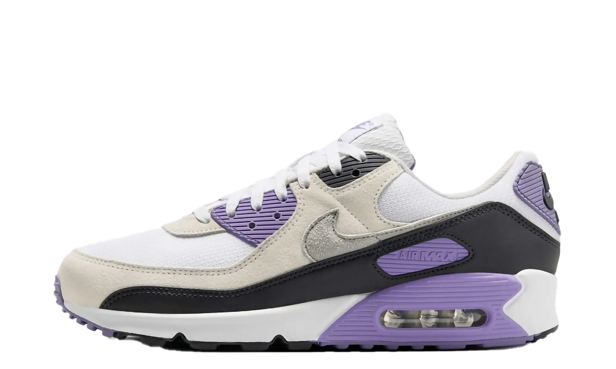 heavy - duty running shoes Air Max 90 "White Dusty Amethyst Photon Dust Light Smoke Grey"