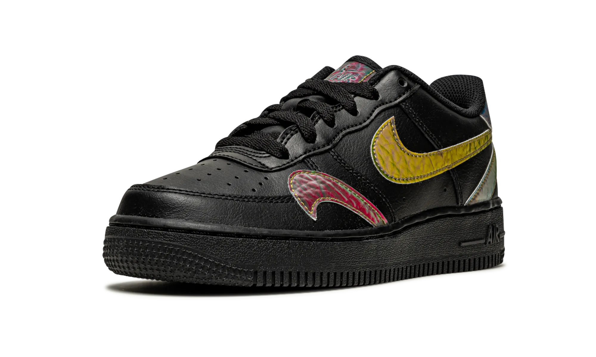 Water resistant upper Air Force 1 Low LV8 GS "Misplaced Swooshes - Black"