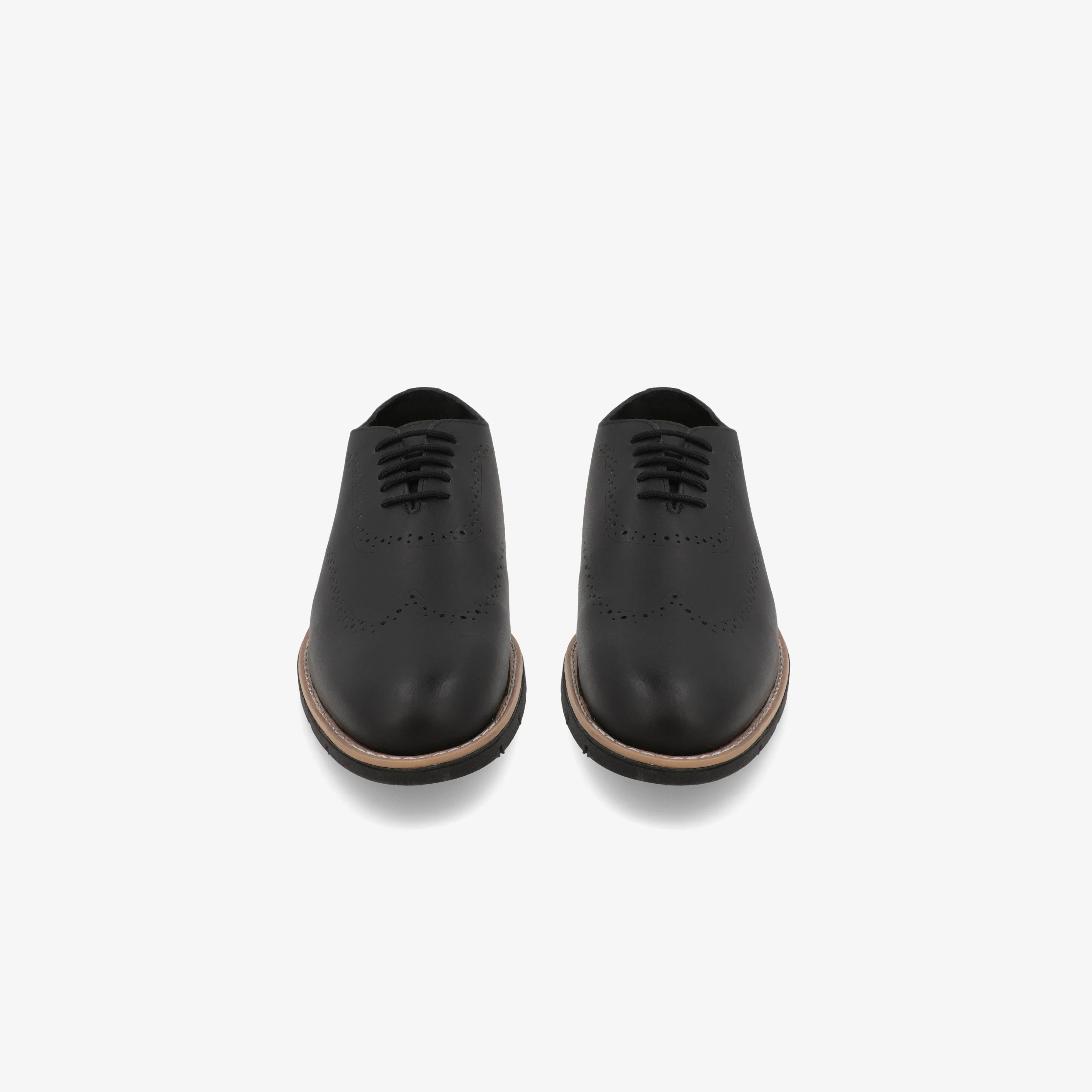 Fadano - VentureFlex Men's Wingtip Oxfords Black Smart Look