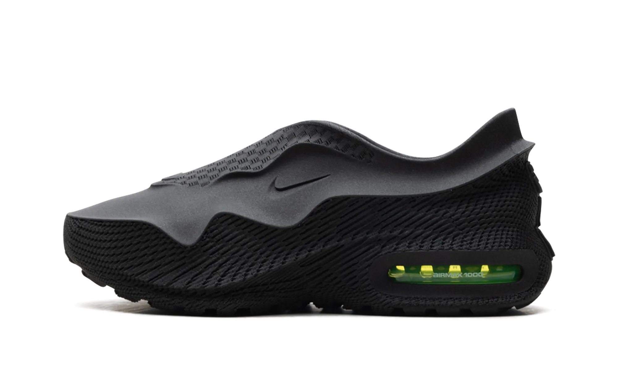 Air Max 1000 "Black/Volt" running in a suspension cable bridge area shoes