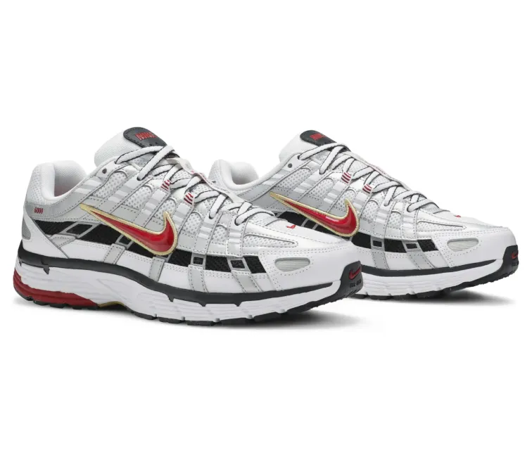 Women's Nike P-6000 (White/Varsity Red) Breathable mesh upper