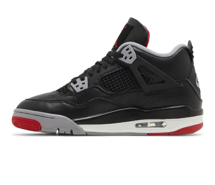 (GS) Nike Air Jordan 4 Retro (Bred Reimagined) Dynamic Lateral Support
