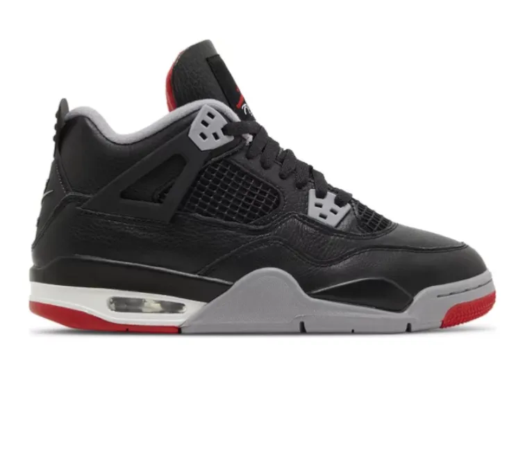 (GS) Nike Air Jordan 4 Retro (Bred Reimagined) Adjustable Heel Lock