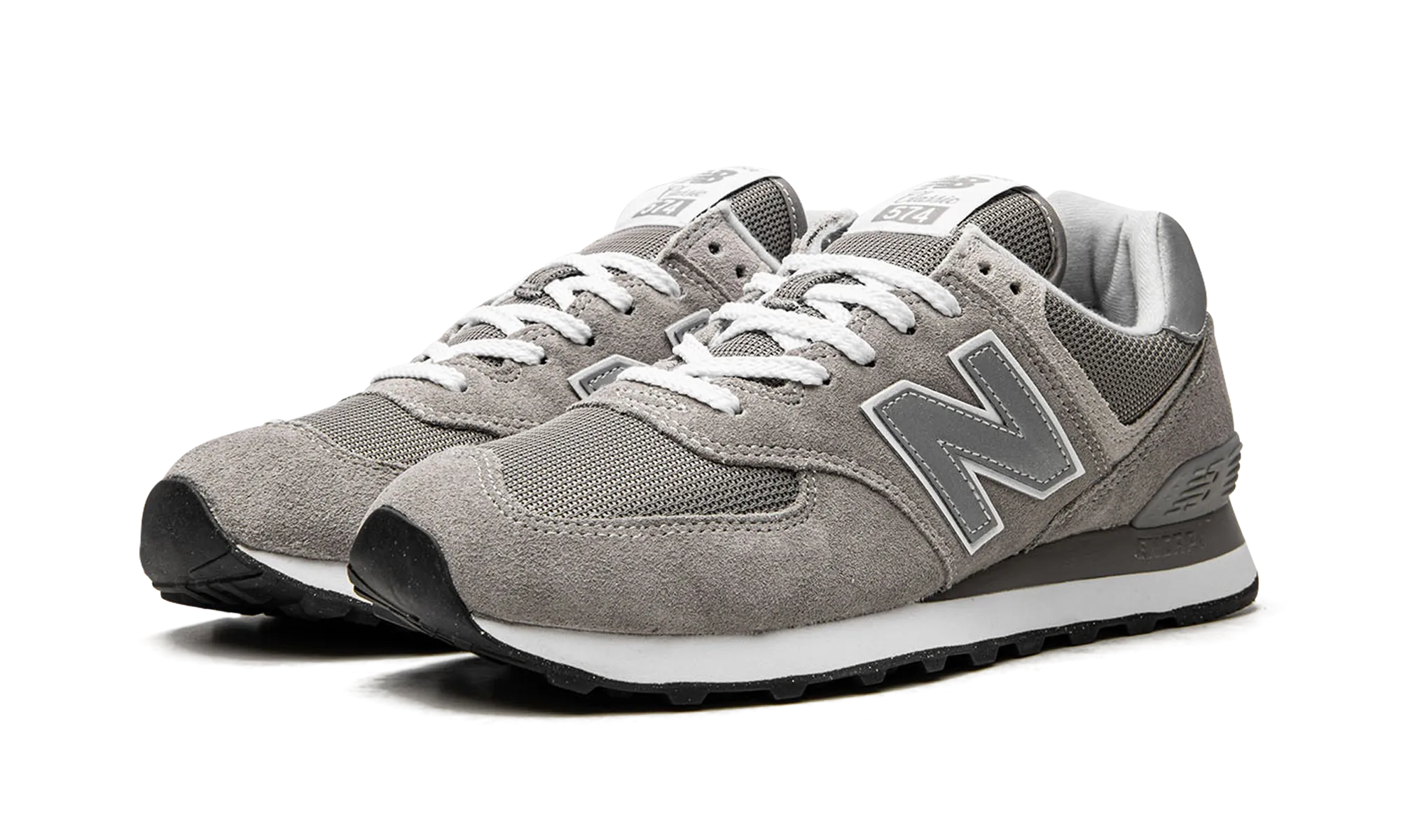 574 "GREY/WHITE/SILVER" classic style shoes
