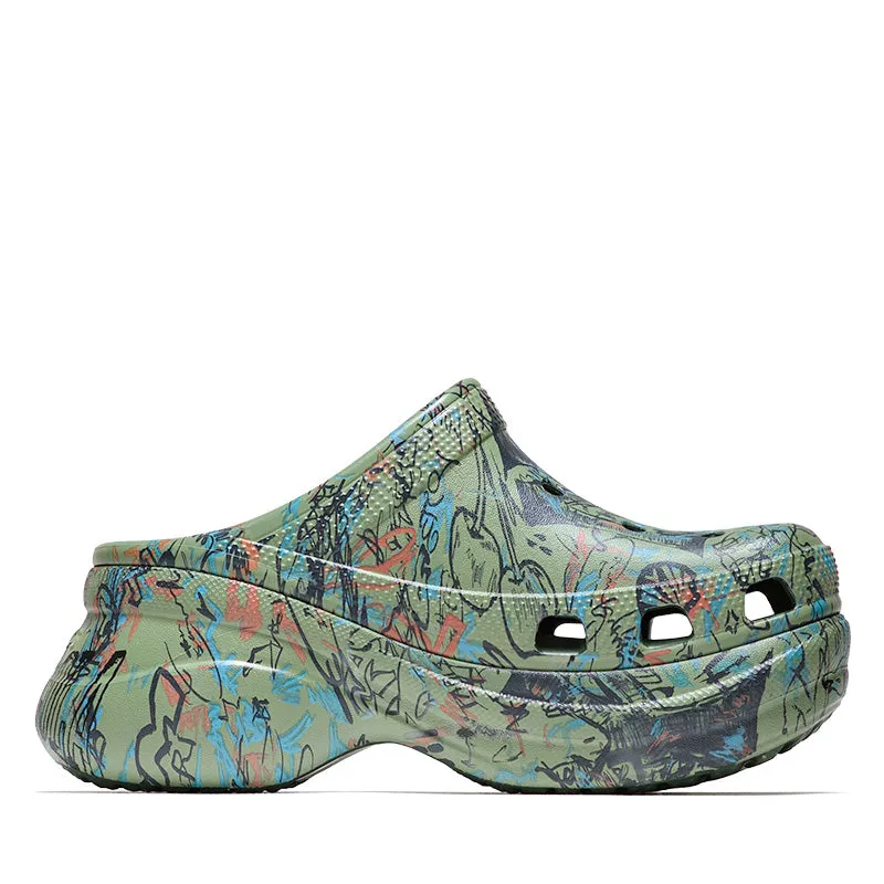Light Slip-on Shoes Soft Cushioned Footwear Mowalola x Crocs Bae - Forest