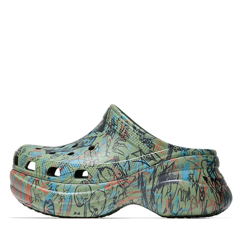 Classic Line Relaxed Open Toe Shoes Mowalola x Crocs Bae - Forest