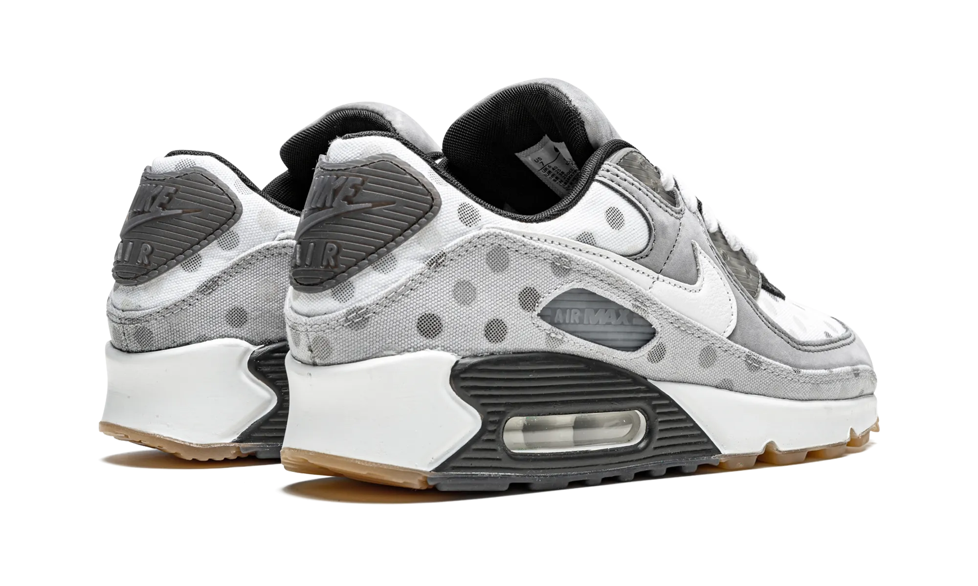 Comfort Heel Cup running in a community park shoes Air Max 90 "Polka Dots - Grey Fog"