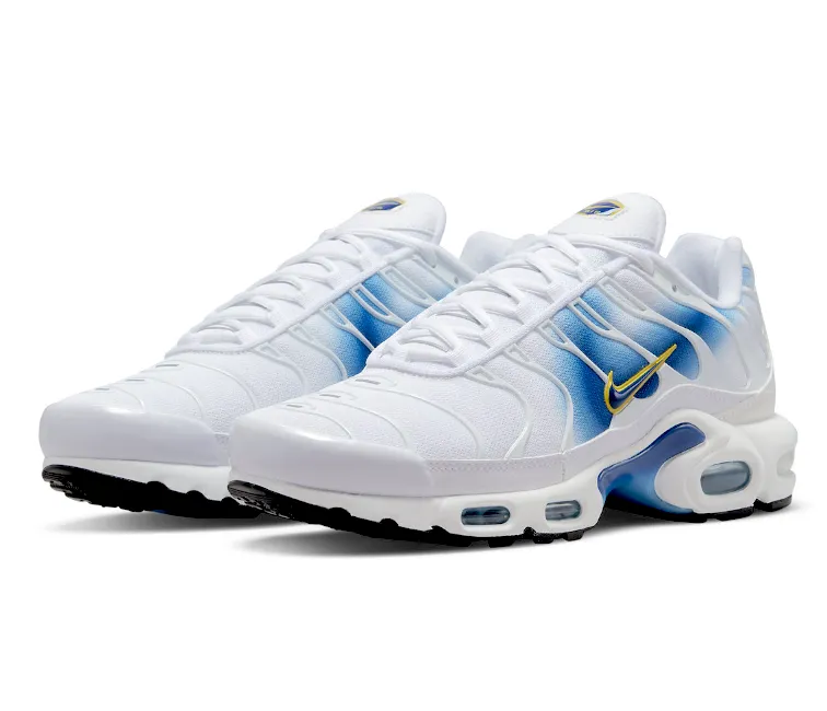 Men's Nike Air Max Plus TN "Energy" (White/Blue Jay) Travel Light Orthopedic Fit