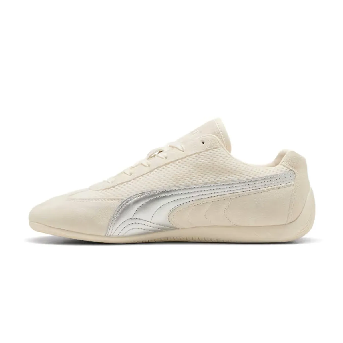 Speedcat Premium 'Frosted Ivory Matte Silver' windy - day shoes