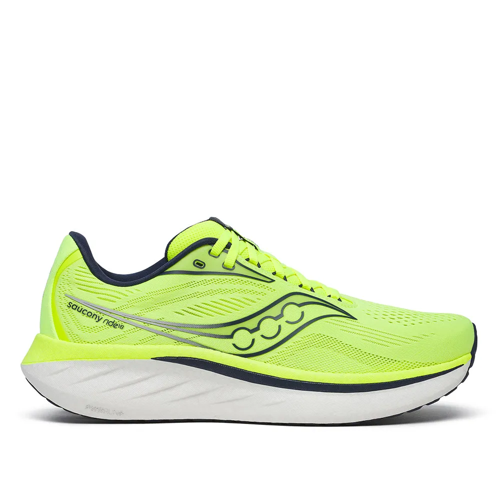 male athlete shoes cross - country versatility Saucony Men's Ride 18 Running Shoes