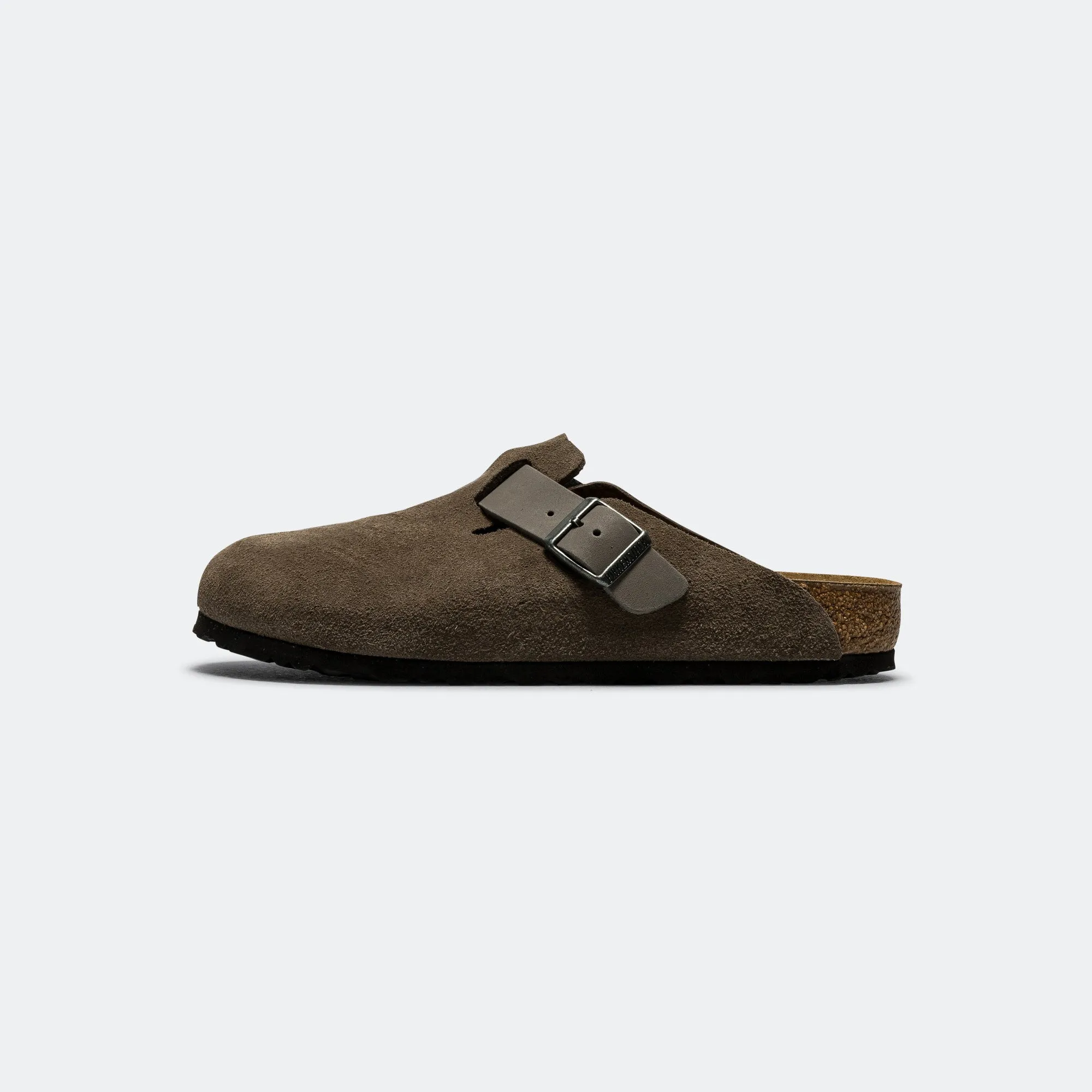 Slip Resistant Sole Flexible Sandals Boston - Concrete Grey Oiled/Suede Leather