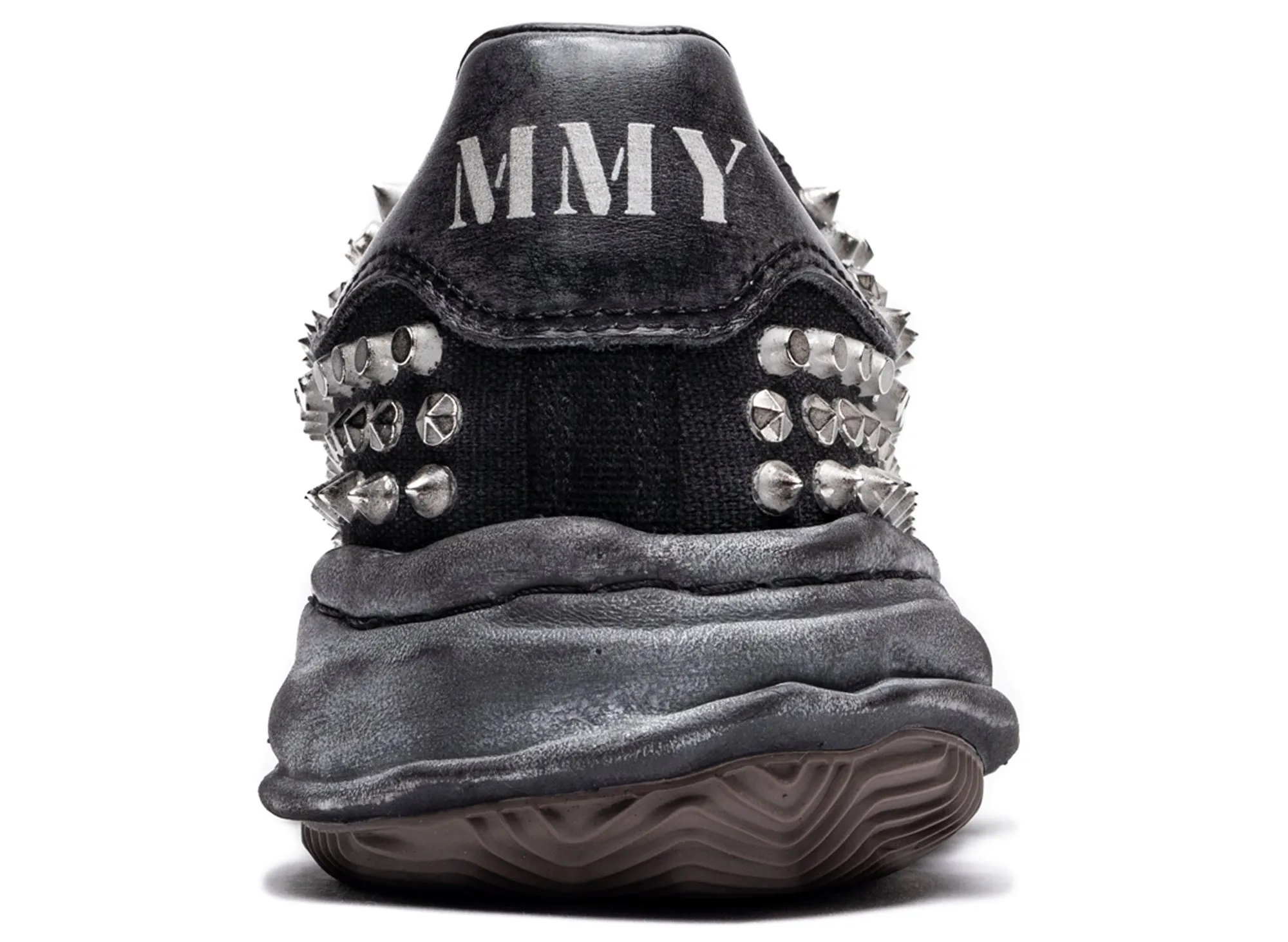 Maison Mihara Yasuhiro Spiked Blakey Low in Black/Black Torsion control Pack Safe