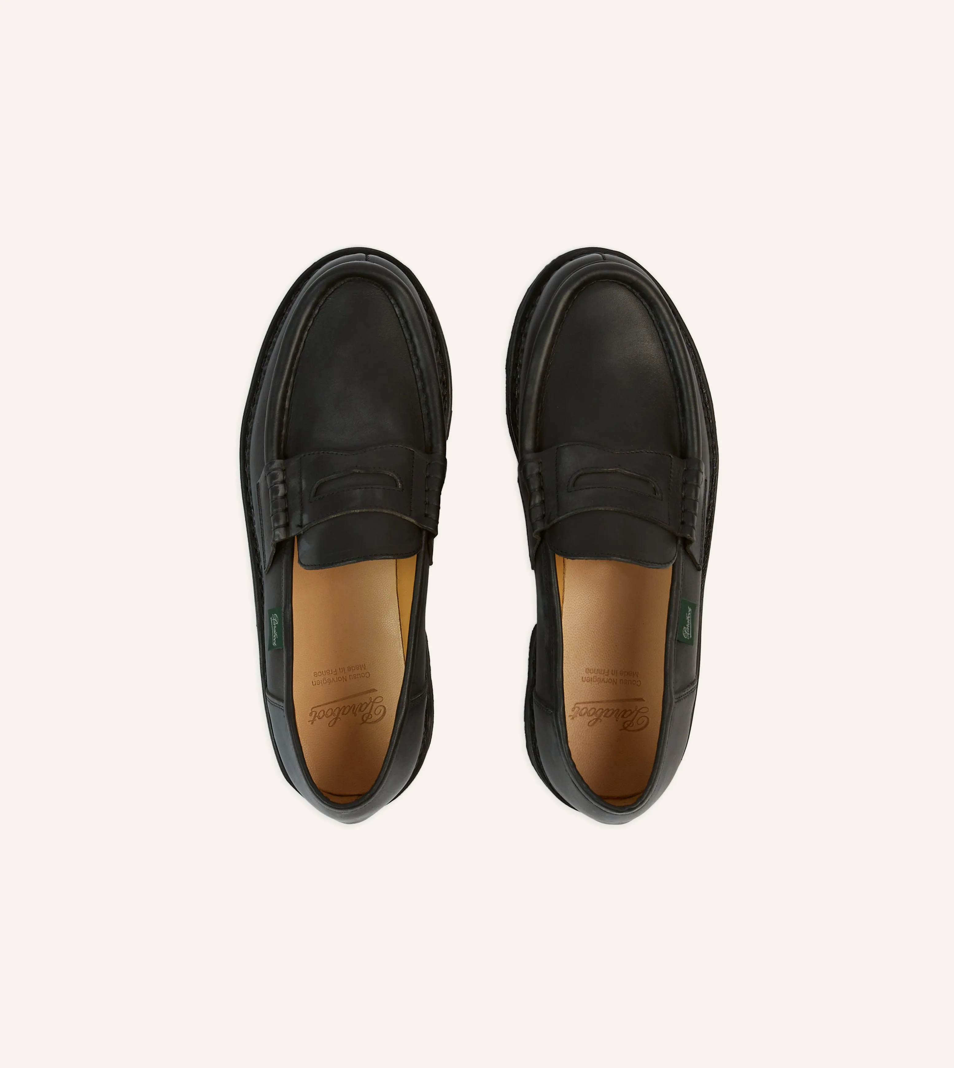 Closed Toe Skill Cut Paraboot Reims Black Leather Loafer