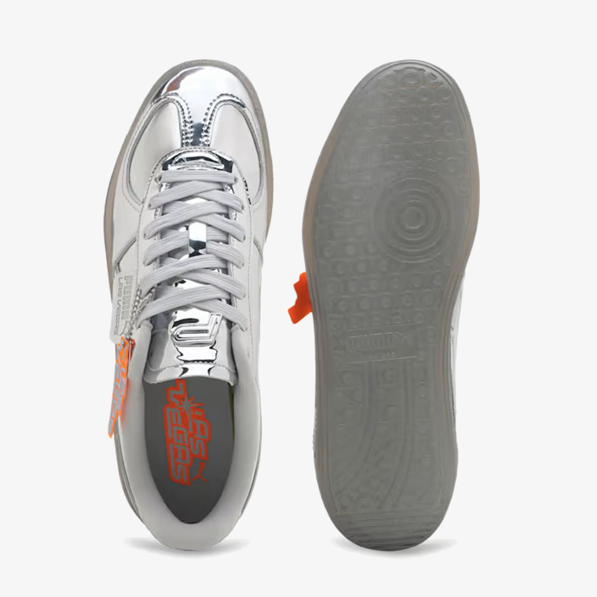 Steady Motion PUMA | PALERMO CLUB VEGAS LEATHER { SILVER-GLACIAL GRAY-ORANGE GLO