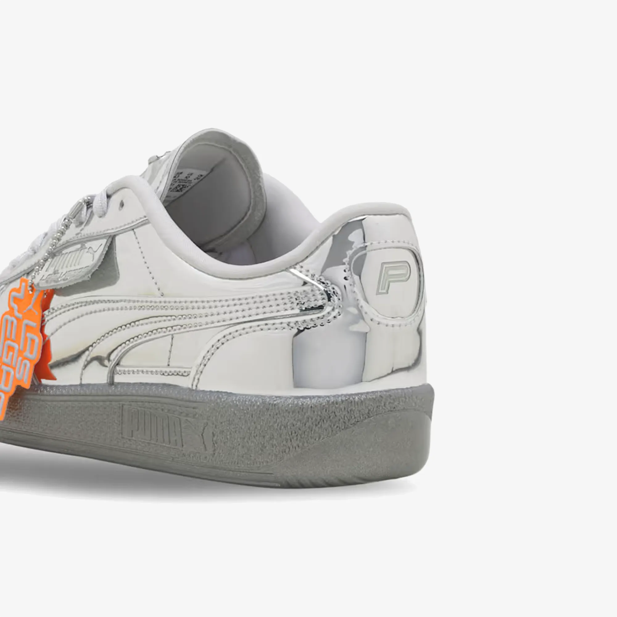 Travel Friendly Dynamic Style PUMA | PALERMO CLUB VEGAS LEATHER { SILVER-GLACIAL GRAY-ORANGE GLO