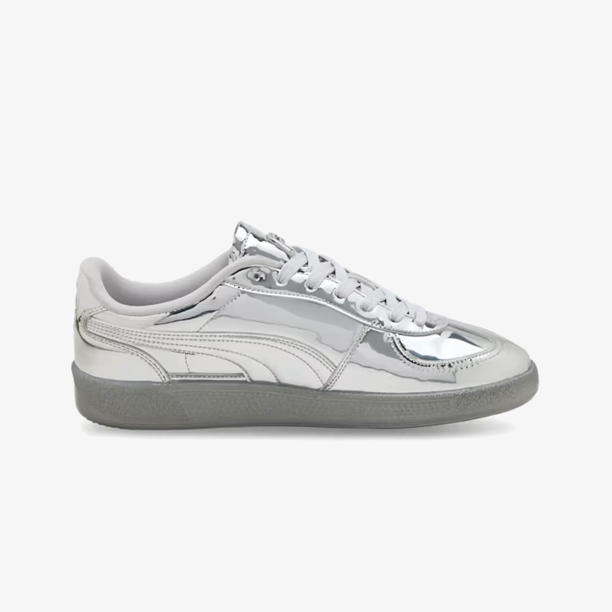 PUMA | PALERMO CLUB VEGAS LEATHER { SILVER-GLACIAL GRAY-ORANGE GLO Washable Trend Fit