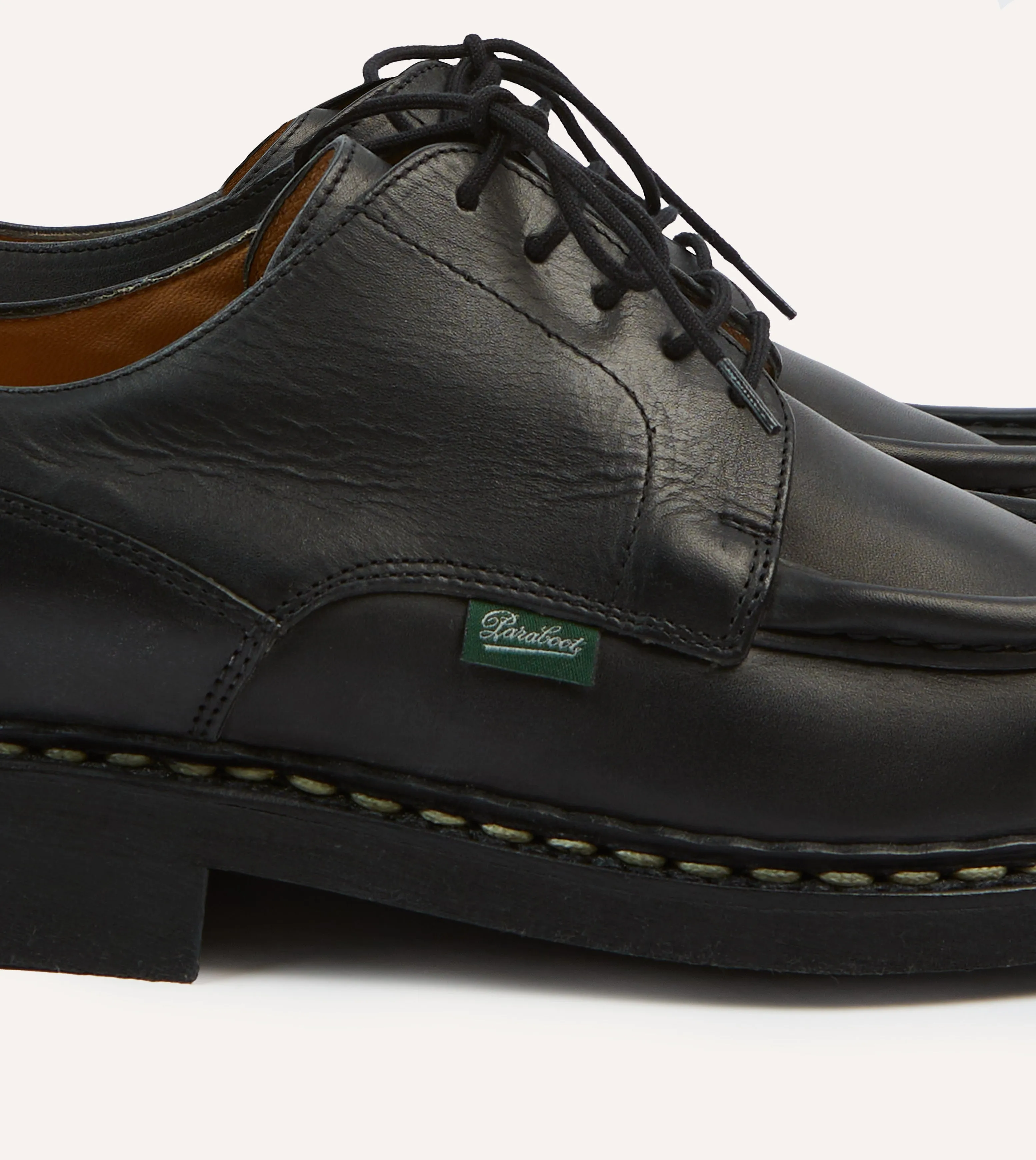 Paraboot Villandry Noir Calf Leather Derby Shoe Japan Fit